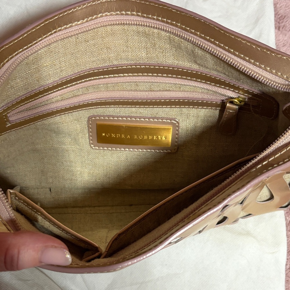 Sondra Roberts Metallic Pink Cutout Clutch - Picture 5 of 6
